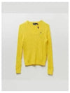 30 points W cable knit cotton V neck sweater yellow - POLO RALPH LAUREN - BALAAN 2