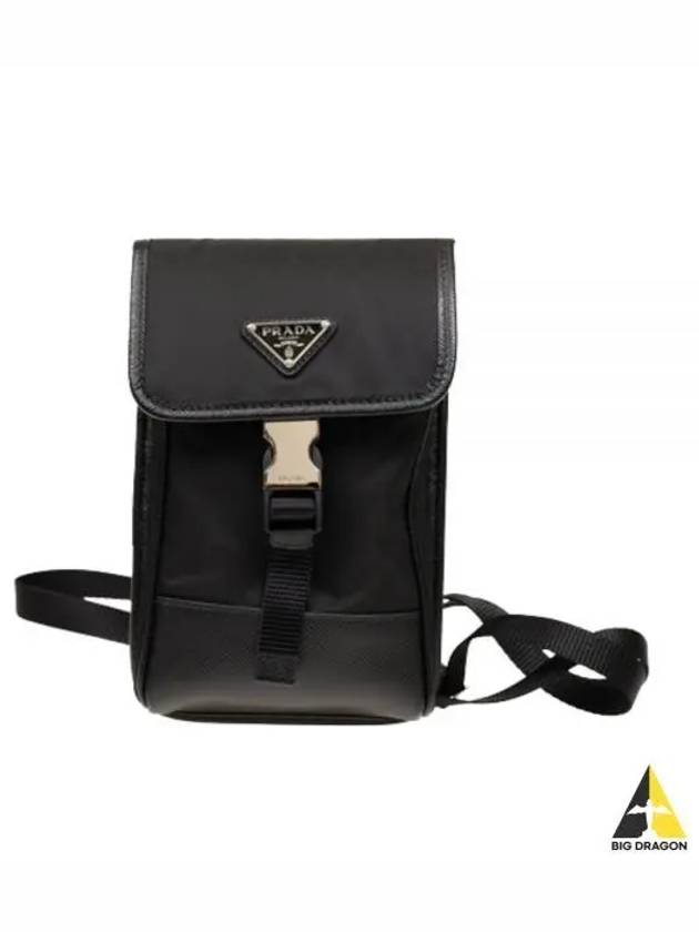 Re-Nylon Saffiano Leather Mini Bag Black - PRADA - BALAAN 2