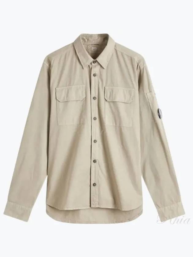 Organic Gabardine Lens Long Sleeve Shirt Vintage Khaki - CP COMPANY - BALAAN 2