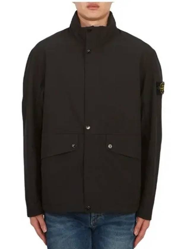 Logo Light Soft Shell Jacket Black - STONE ISLAND - BALAAN 2