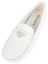 Leather Driving Shoes Ivory - PRADA - BALAAN 8