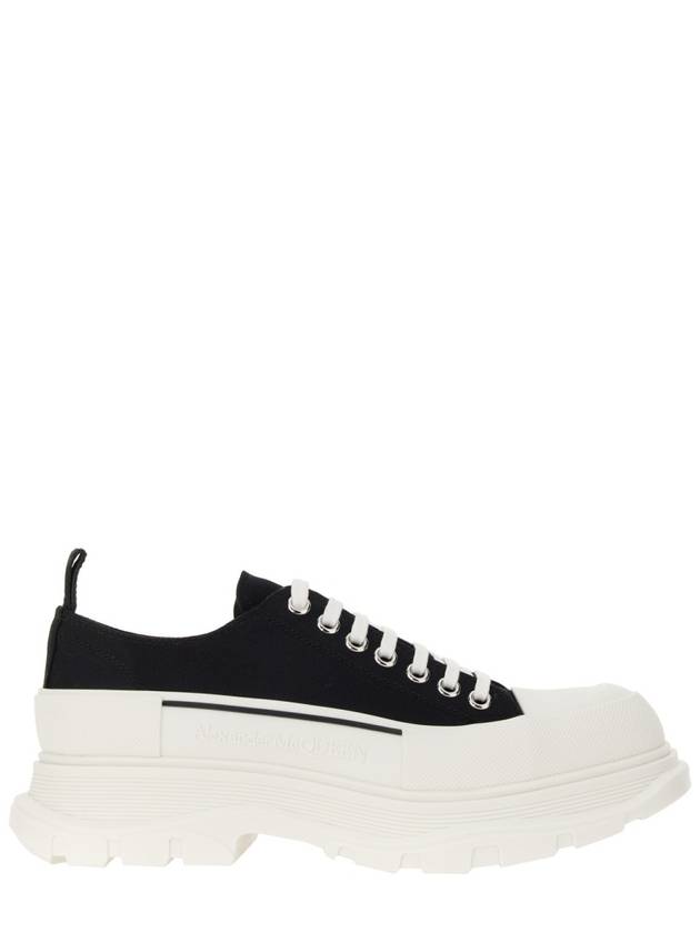 Tread Slick Platform Low Top Sneakers Black White - ALEXANDER MCQUEEN - BALAAN 4