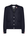 Men's Jersey Stitch V-Neck Cardigan Navy - THOM BROWNE - BALAAN 2