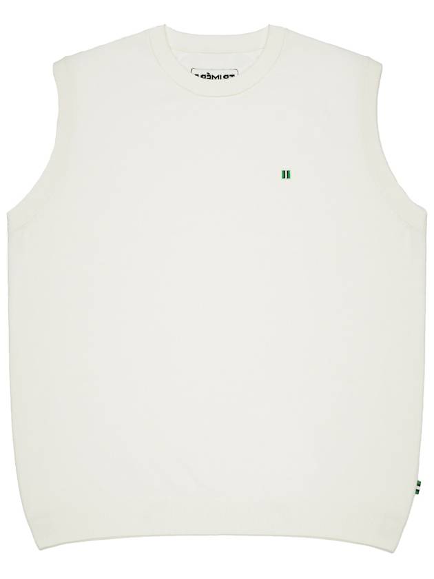 Basic wappen knit vest UNISEX WHITE TMFVN60211 - TRIMERE - BALAAN 2