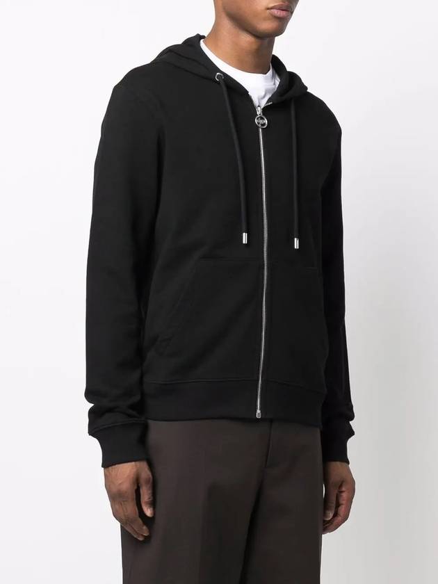 Embroidered Logo Cotton Zip-Up Hoodie Black - LANVIN - BALAAN 4