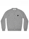 Black Heart Wappen Wool Cardigan Grey - COMME DES GARCONS - BALAAN 2