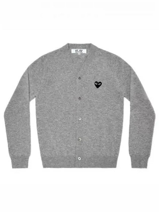 Black Heart Wappen Wool Cardigan Grey - COMME DES GARCONS - BALAAN 2