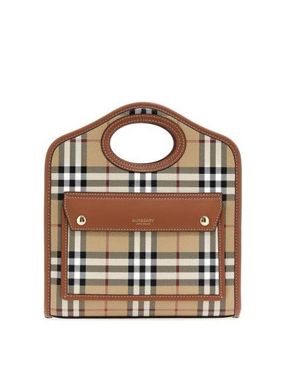 Check Mini Pocket Tote Bag Beige - BURBERRY - BALAAN 2