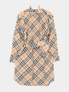 Check Cotton Shirt Midi Dress Beige - BURBERRY - BALAAN 4