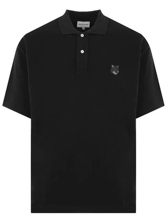 Bold Fox Head Patch Oversized Polo Shirt Black - MAISON KITSUNE - BALAAN 2