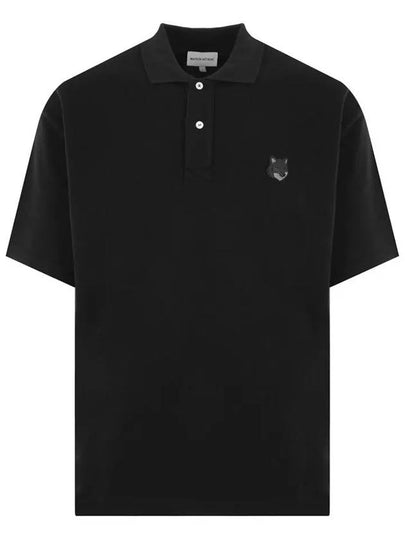 Bold Fox Head Patch Oversized Polo Shirt Black - MAISON KITSUNE - BALAAN 2