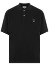 Bold Fox Head Patch Oversized Polo Shirt Black - MAISON KITSUNE - BALAAN 2