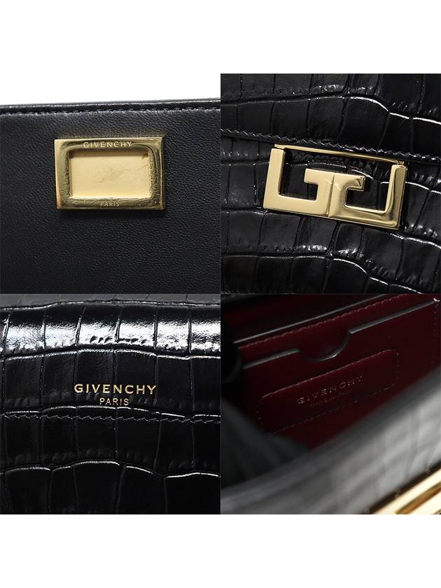 BB50B1B0LK Black Crocodile Embossed Leather Gold Eden Small Shoulder Bag - GIVENCHY - BALAAN 7