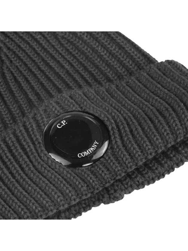 Lens Wappen Wool Beanie Dark Grey - CP COMPANY - BALAAN 3