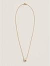 Mini Pop H Pendant Necklace Gold Blanc White - HERMES - BALAAN 3