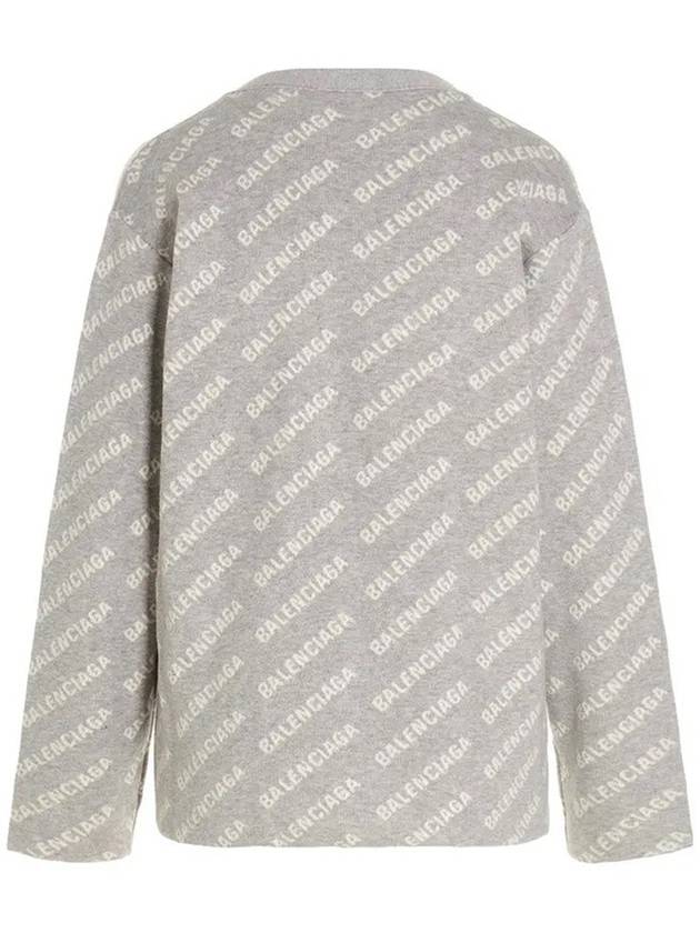 wool over logo pattern cardigan Grey - BALENCIAGA - BALAAN.