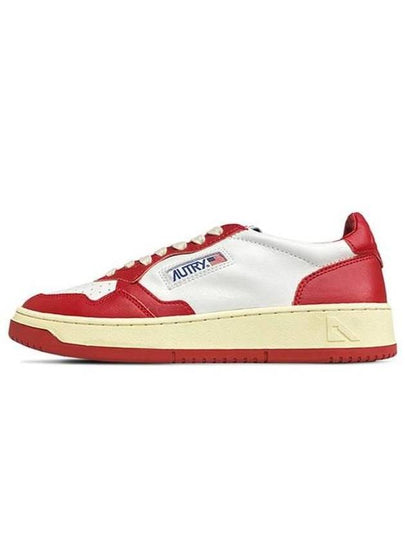 Men's Medalist Low Leather Sneakers White Red - AUTRY - BALAAN 2