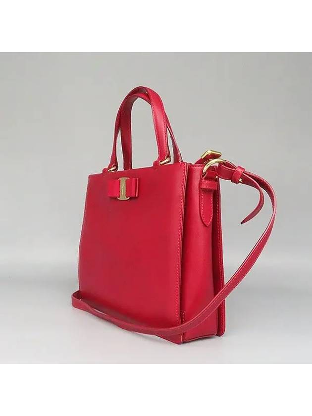 Ferragamo 21 E298 Red Gancini Gold Logo Tracy Tote Bag Shoulder Strap 2WAY - SALVATORE FERRAGAMO - BALAAN 3