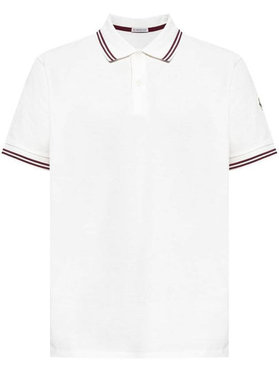 Stripe Trim Cotton PK Shirt White - MONCLER - BALAAN 2