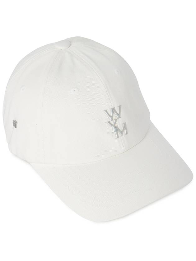 Men's Aurora Embossed Logo Ball Cap White - WOOYOUNGMI - BALAAN 2