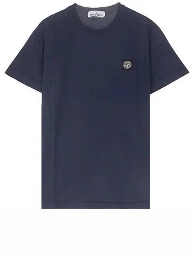 Logo Patch Short Sleeve T-Shirt Marine Blue - STONE ISLAND - BALAAN 2