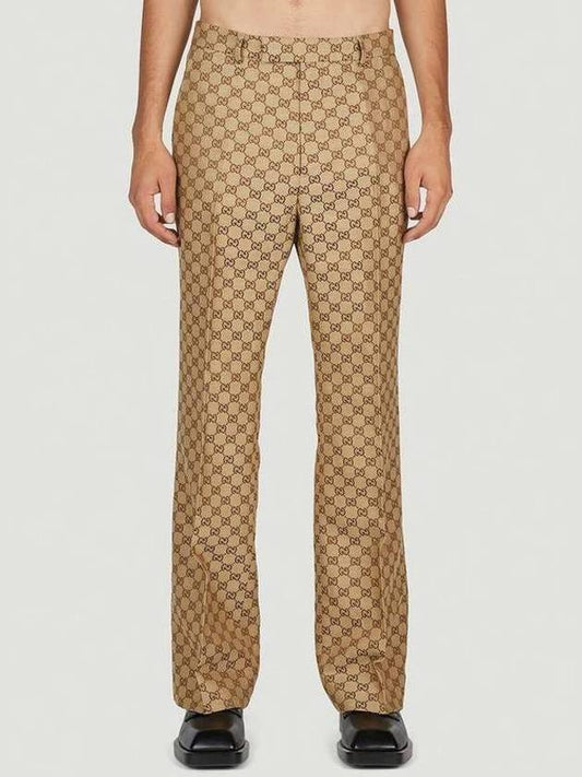 GG Supreme Linen Straight Pants Beige - GUCCI - BALAAN 2