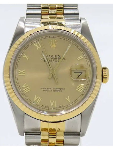 Rolex 16233 18K Combi DATEJUST Roman Index Men s Watch - ROLEX - BALAAN 1