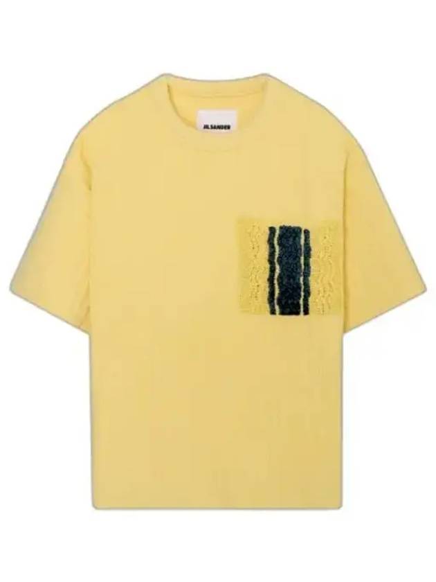 Women's Crew Neck Cotton Short Sleeve T-Shirt Yellow - JIL SANDER - BALAAN 2