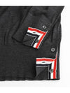 Men's Sustainable Classic Diagonal Wool Cardigan Dark Grey - THOM BROWNE - BALAAN 12