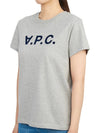 VPC Navy Logo Cotton Short Sleeve T-Shirt Grey - A.P.C. - BALAAN 3