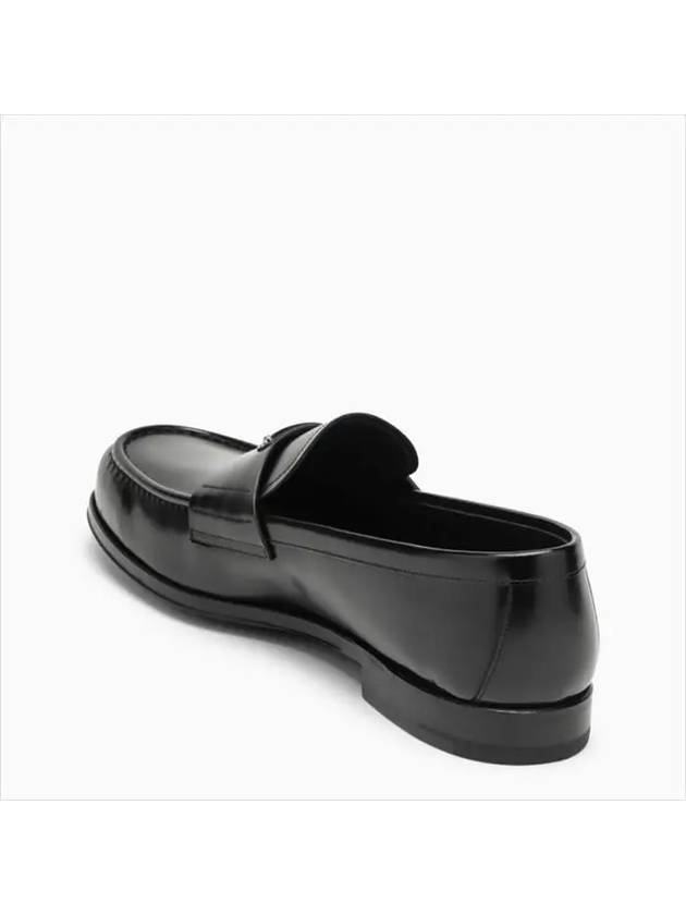 Brushed Leather Loafers Black - PRADA - BALAAN 5