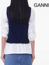 Logo Heart Gilet Vest Navy - GANNI - BALAAN 9