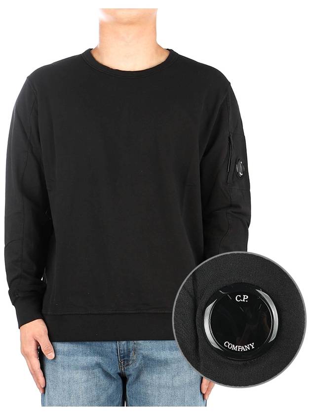 Light Fleece Sweatshirt Black - CP COMPANY - BALAAN 2