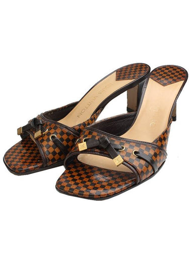 Damier ribbon decorated mule slippers 37 - LOUIS VUITTON - BALAAN 1