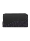 Oblique Saddle Zipper Long Wallet Black - DIOR - BALAAN 1