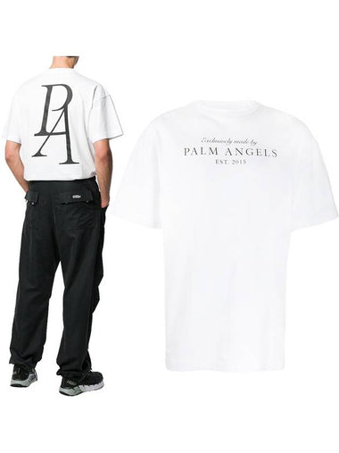 Palm Angels Logo Short Sleeve TShirt PMAA001F 19413019 0110 - PALM ANGELS - BALAAN 1