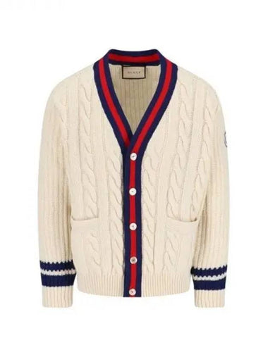 Web trimming decorative cable cardigan 271191 - GUCCI - BALAAN 1