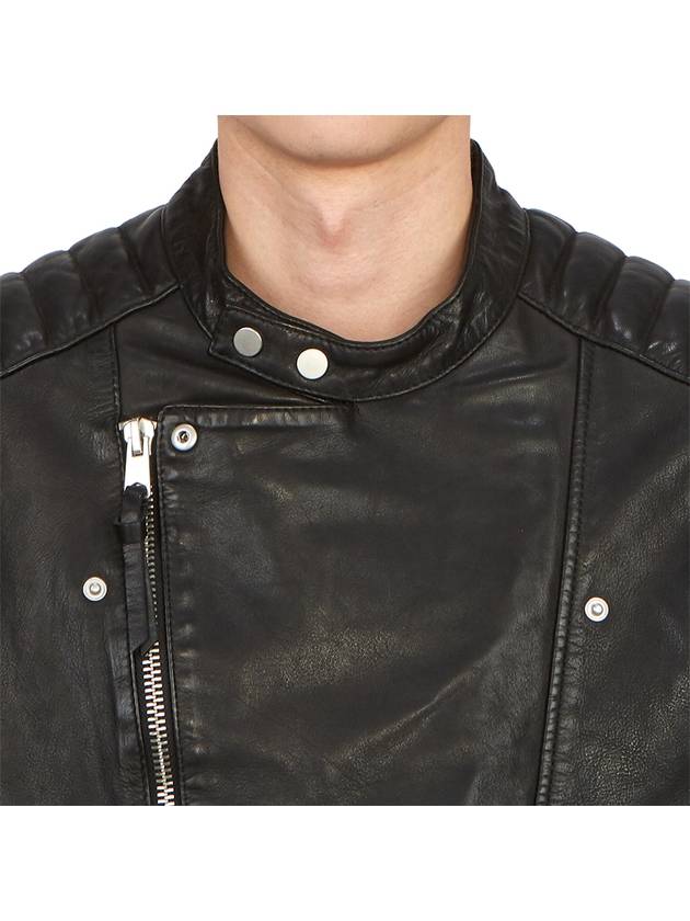 Silas Tab Collar Leather Biker Jacket Black - ALLSAINTS - BALAAN 7