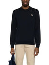 Zebra Patch Crew Neck Knit Top Navy - PAUL SMITH - BALAAN 3