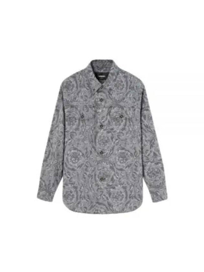 Barocco Jacquard Gabardine Long Sleeve Shirt Grey - VERSACE - BALAAN 2