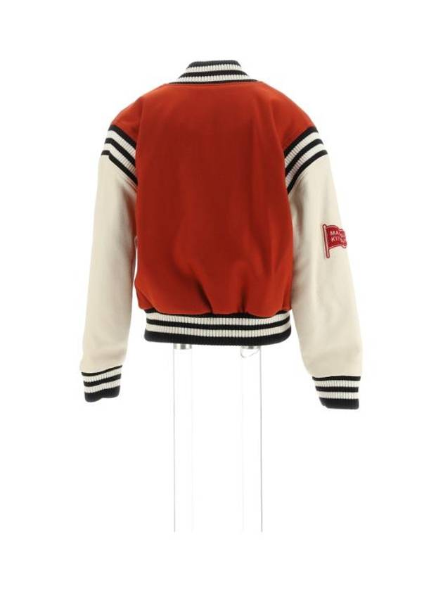 Logo Patch Varsity Jacket Burnt Red - MAISON KITSUNE - BALAAN 3