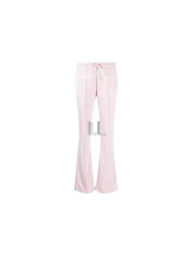 Embroidered Logo Flared Track Pants Powder Pink - COURREGES - BALAAN 2