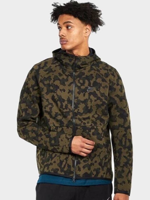 Tech Fleece AOP Camo Hooded Jacket Green - NIKE - BALAAN 2