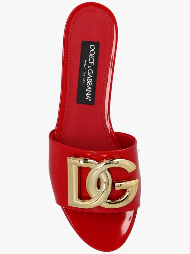 logo decorated leather slider sandals CQ0455A1037 - DOLCE&GABBANA - BALAAN 7