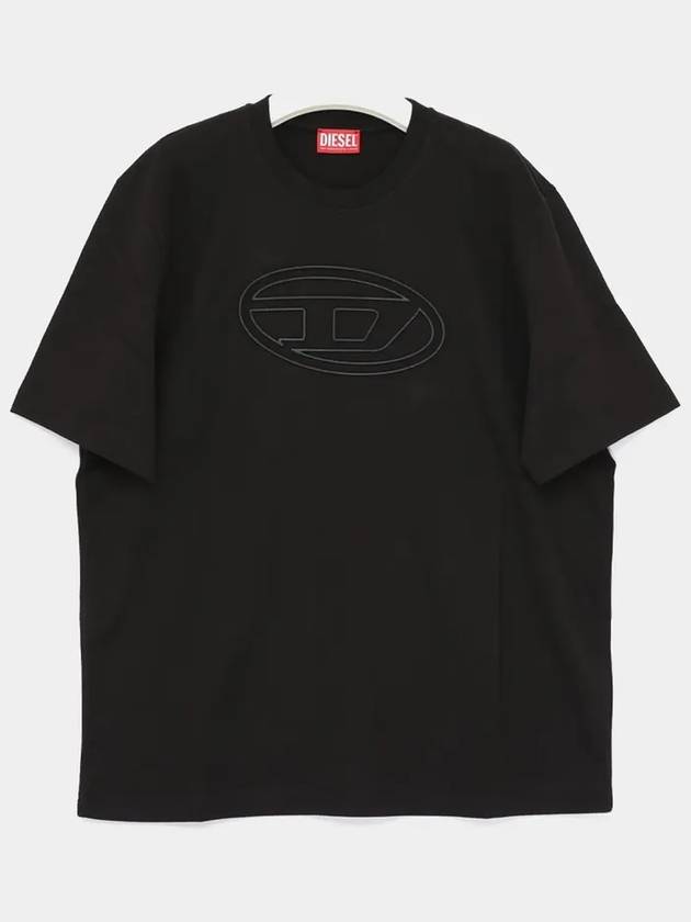 Embossed Oval D Short Sleeve T-Shirt Black - DIESEL - BALAAN 4