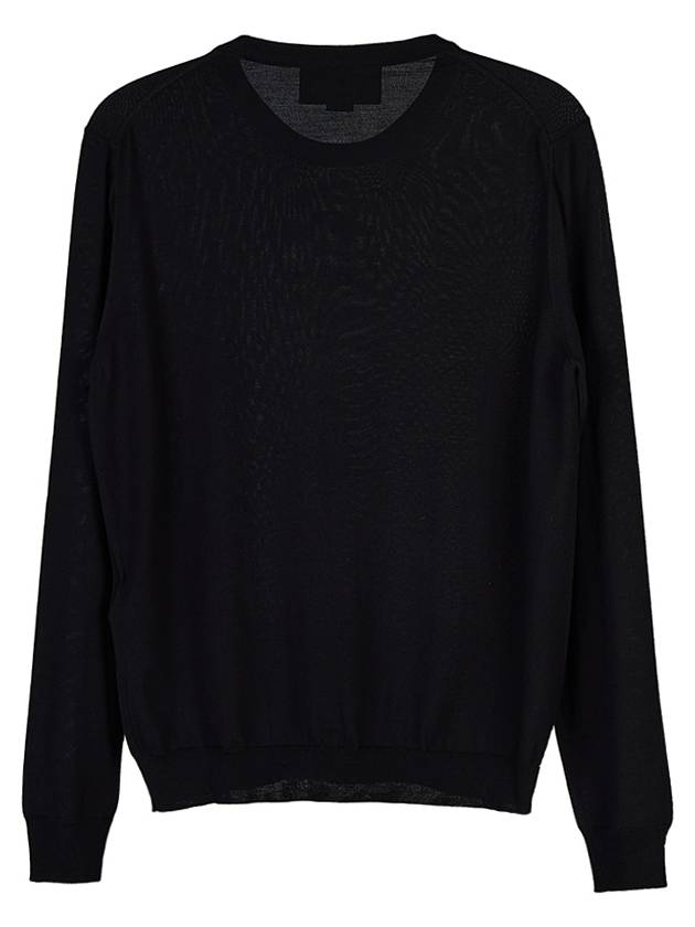 Embroidered Logo Wool Knit Top Black - GUCCI - BALAAN 3