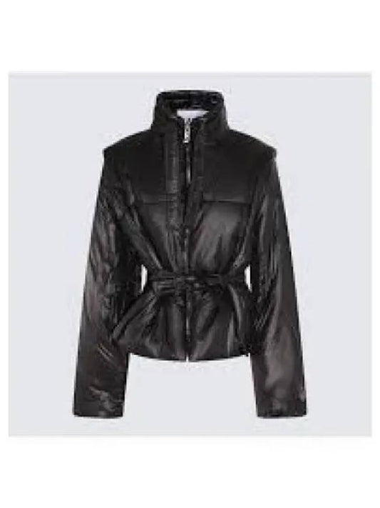 Shiny Quilted Vest Zip-Up Jacket Black - GANNI - BALAAN 2