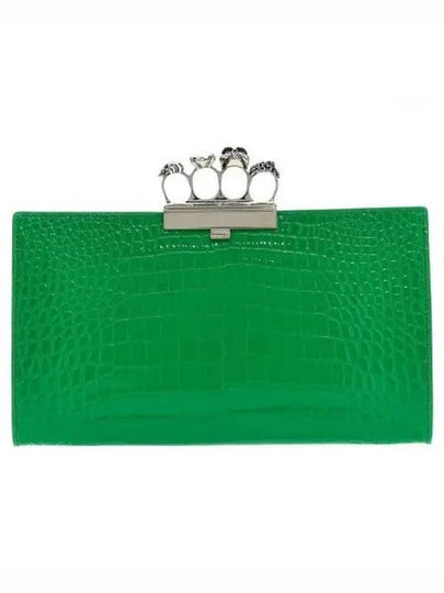 Jewelled 4 Rings Clutch Bag Green - ALEXANDER MCQUEEN - BALAAN 2