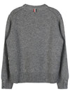 Donegal 4-Bar Striped Crew Neck Wool Knit Top Light Grey - THOM BROWNE - BALAAN 3