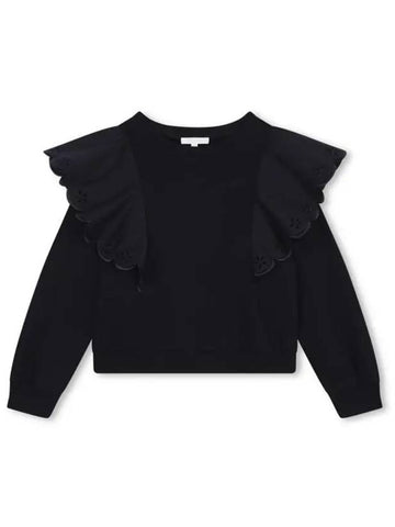 Kids Frill Sweatshirt Navy - CHLOE - BALAAN 1